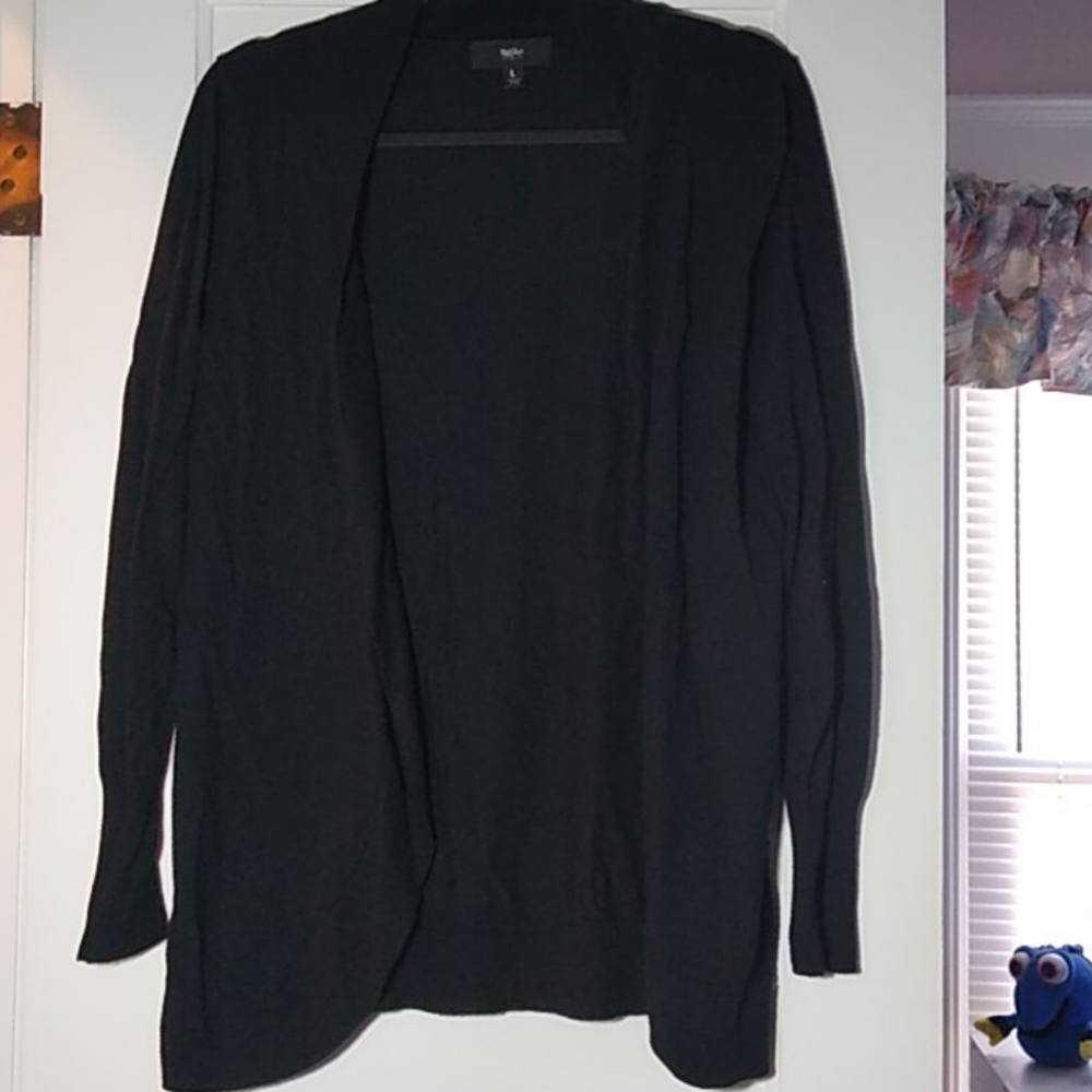 Black cocoon open cardigan